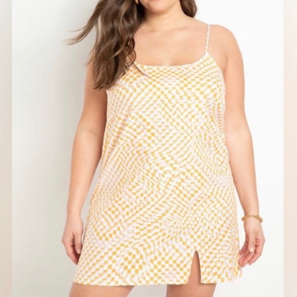 Eloquii Mini Printed Slip Dress in Chic Unique